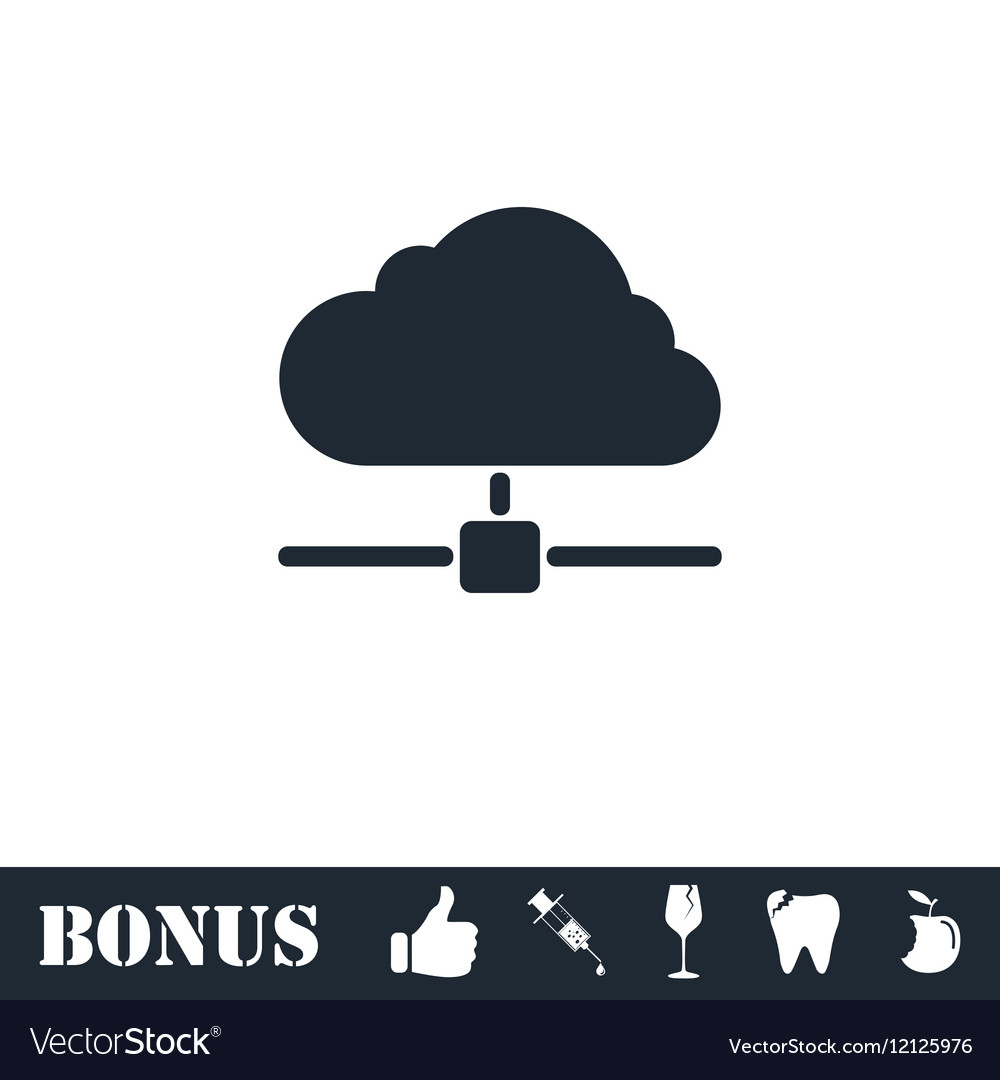Cloud computingserver icon flat