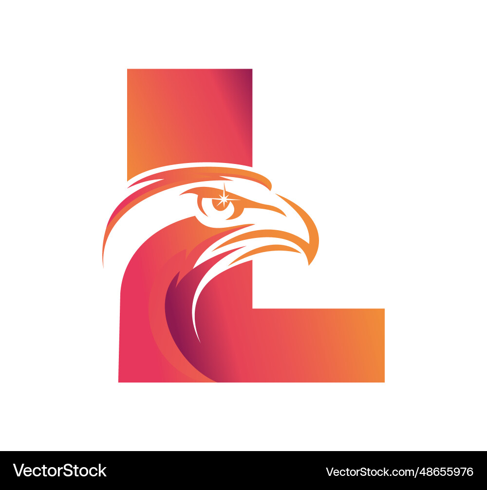Eagle monogram logo initial letter l Royalty Free Vector
