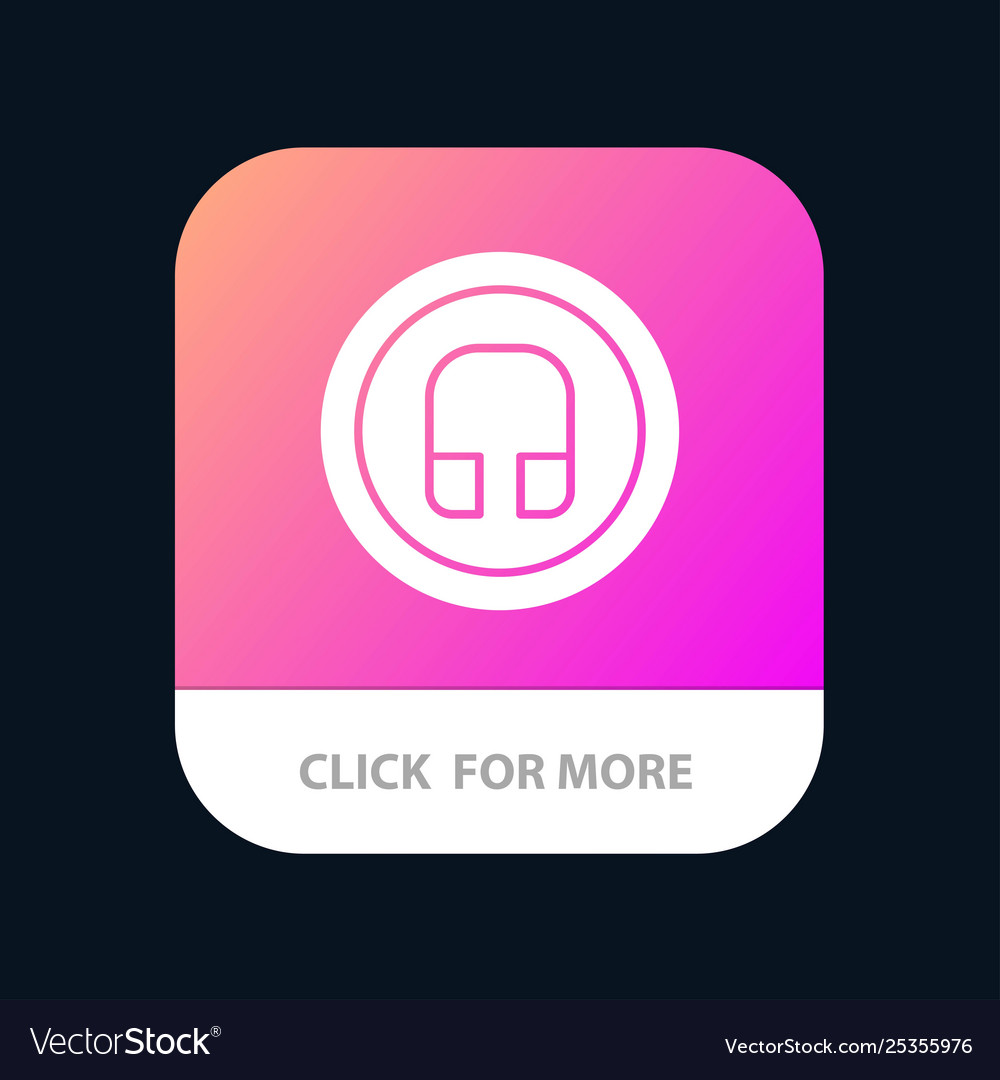 Earphone headphone basic ui mobile app button vector image Earphone headphone basic ui mobile app button
