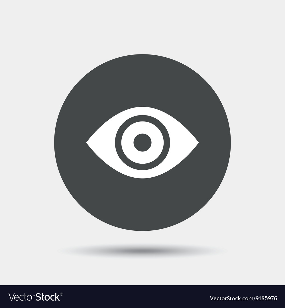 Eye sign icon publish content button Royalty Free Vector