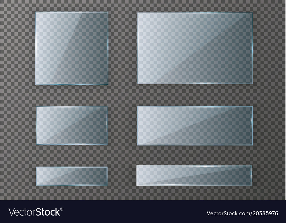 Glass modern banner set with shiny golden Vector Image