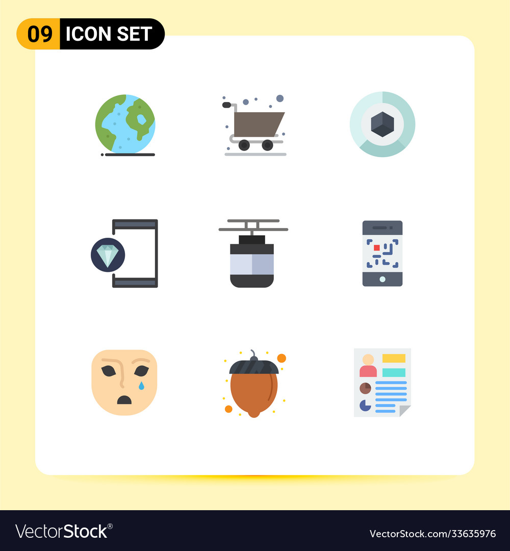 Group 9 modern flat colors set for programming