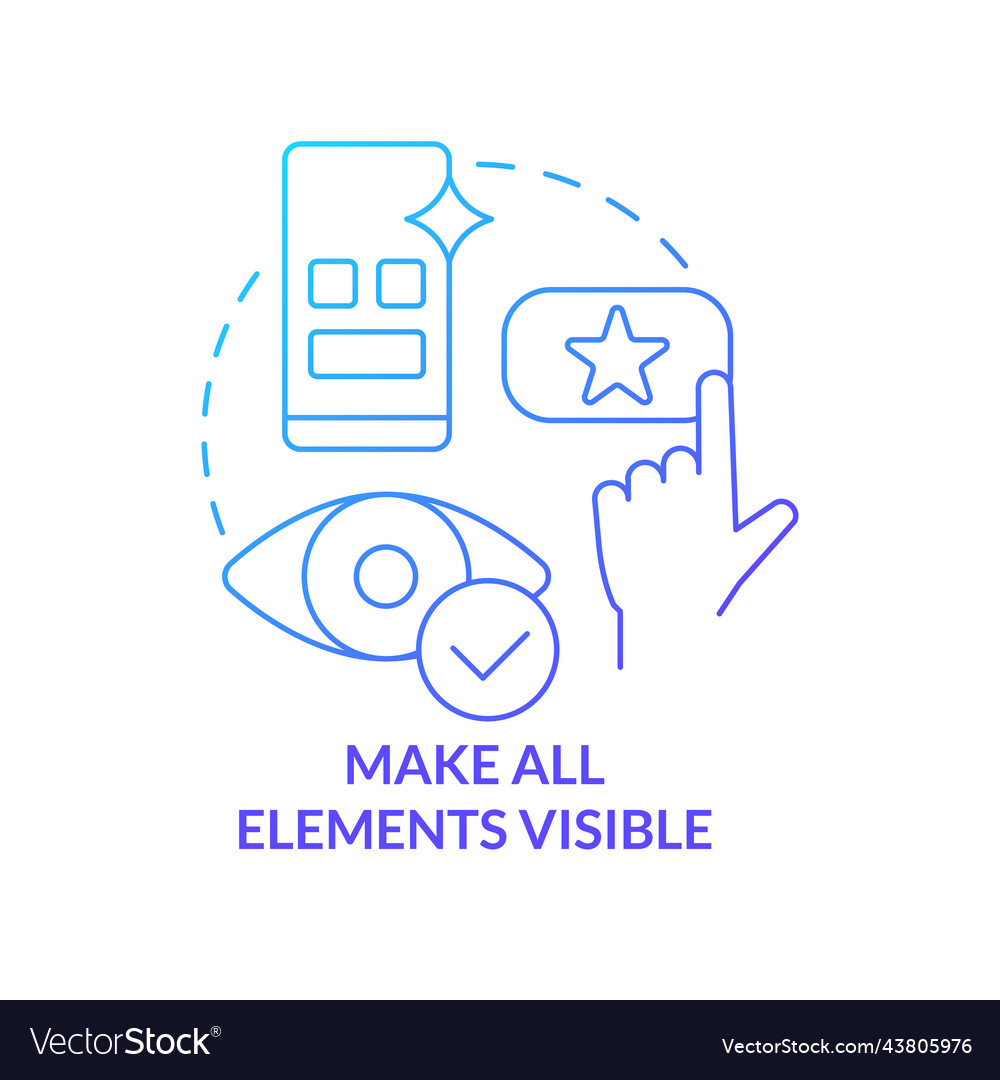 Make all elements visible blue gradient concept
