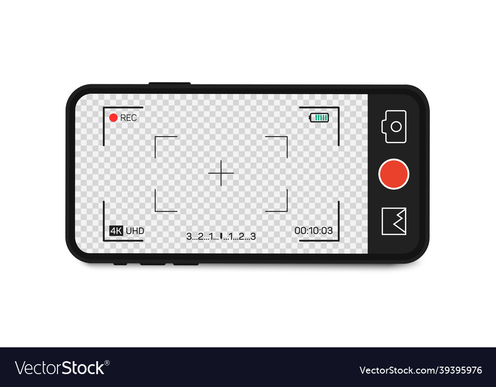 Mobile phone with camera interface app vector image Mobile phone with camera interface app