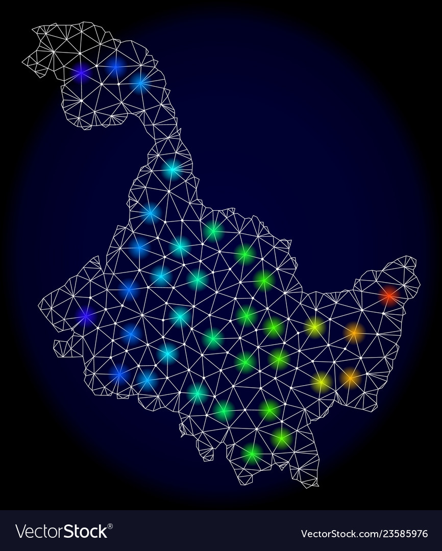 Polygonal network mesh map of heilongjiang vector image Polygonal network mesh map of heilongjiang