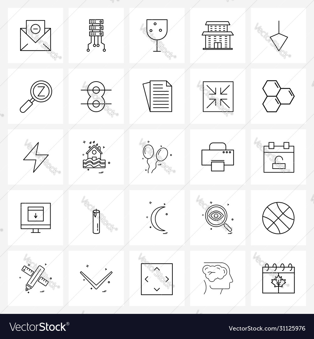 Set 25 simple line icons for web and print