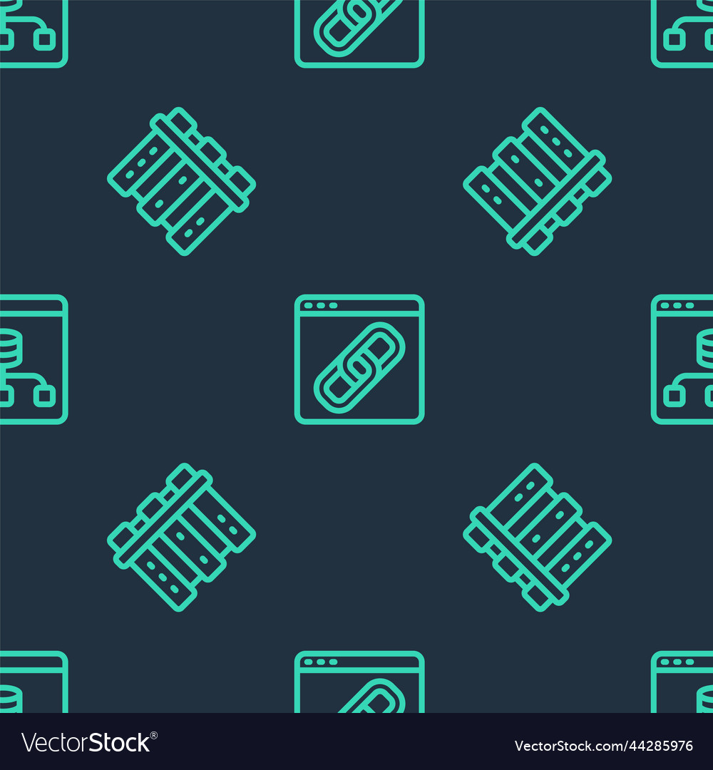 Zeilen-Browser-Fensterserver und Daten festlegen Vector Image Zeilen-Browser-Fensterserver und Daten festlegen