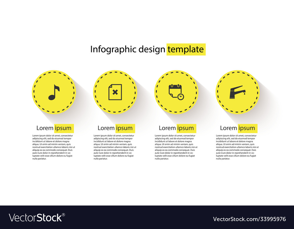 Set music note tone delete file document vector image Set music note tone delete file document