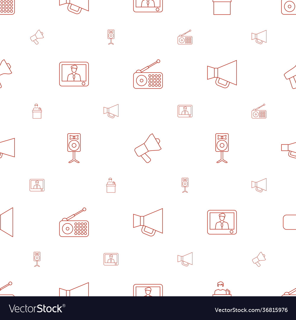 Speaker icons pattern seamless white background Vector Image Speaker icons pattern seamless white background