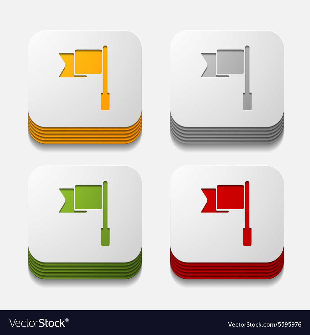 Square button flag