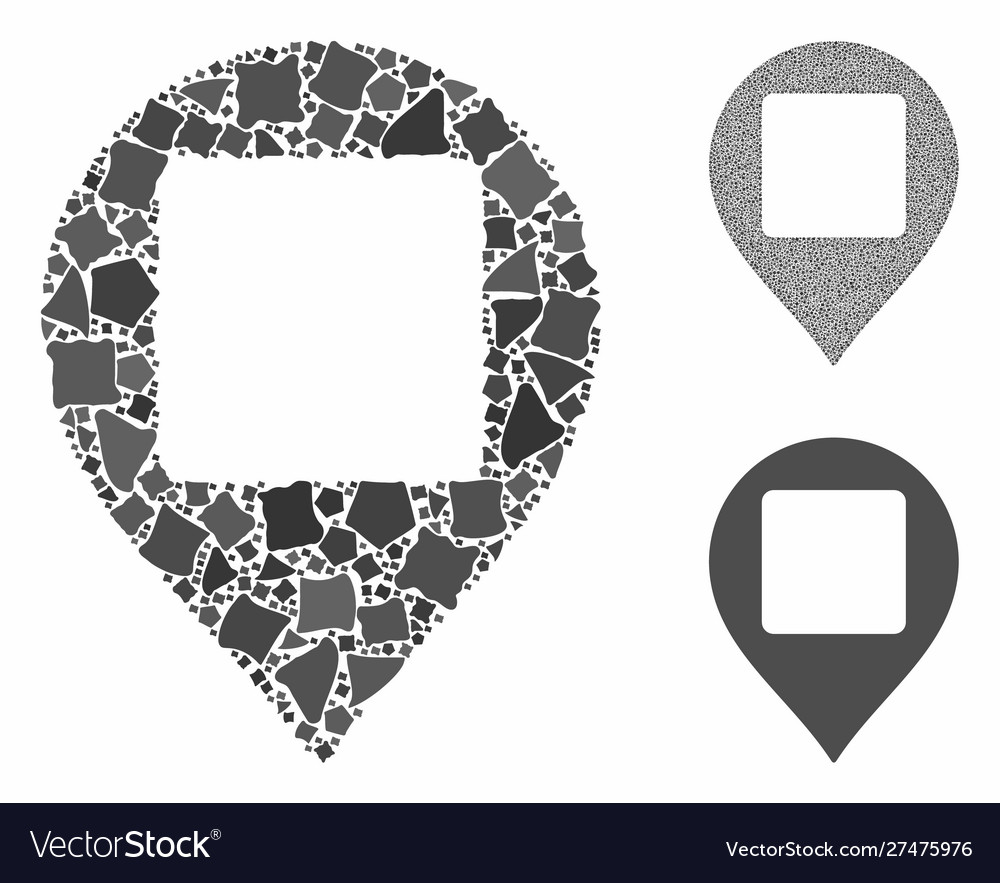 Square hole map marker mosaic icon bumpy items Vector Image Square hole map marker mosaic icon bumpy items