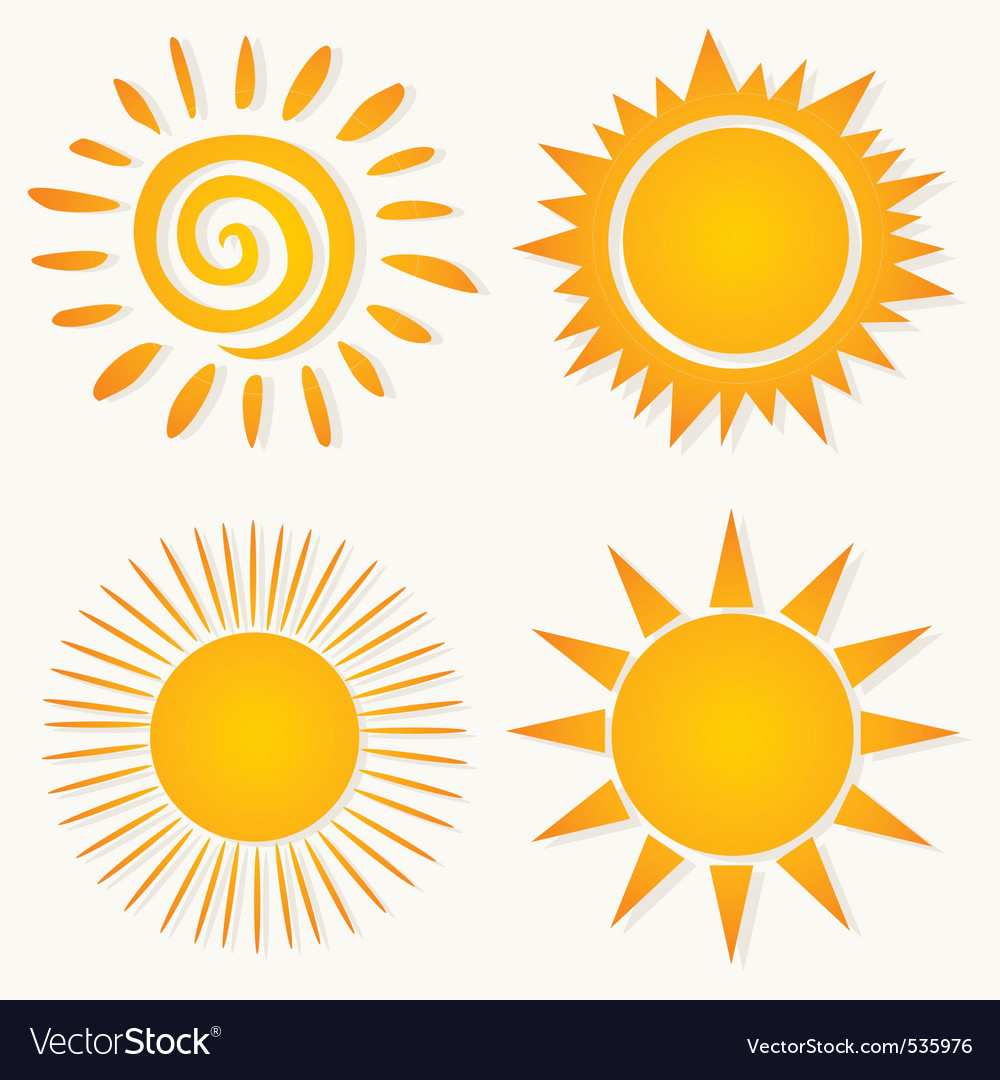 Sun icons Royalty Free Vector Image - VectorStock