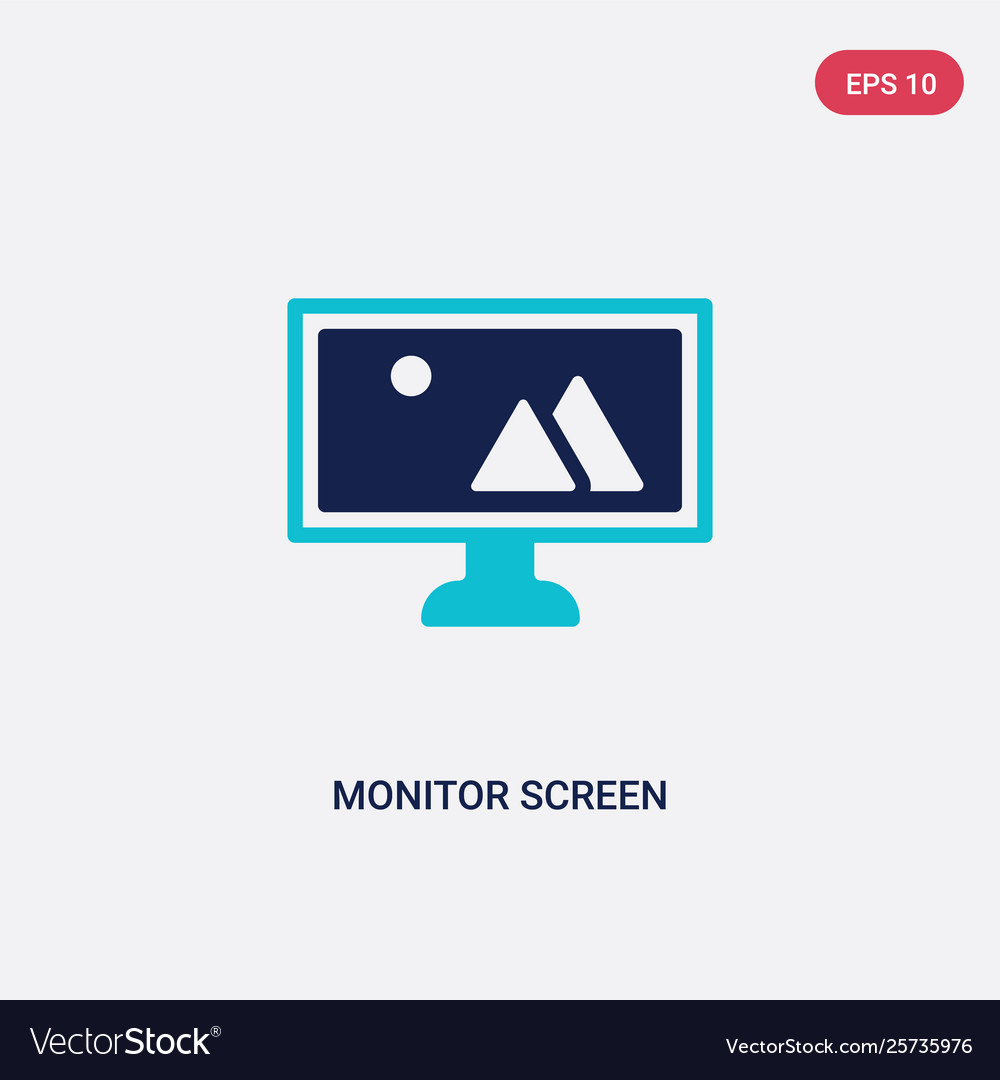Two color monitor screen icon from computer vector image Two color monitor screen icon from computer