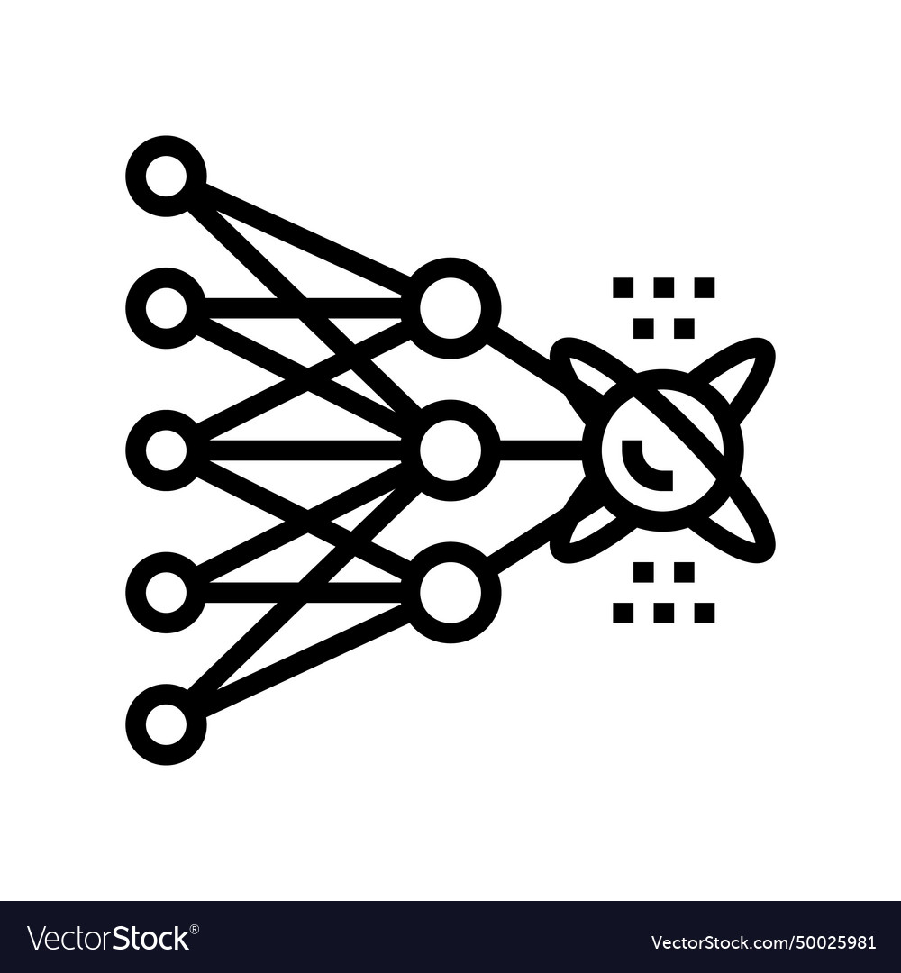 Algorithm quantum technology line icon vector image Algorithm quantum technology line icon