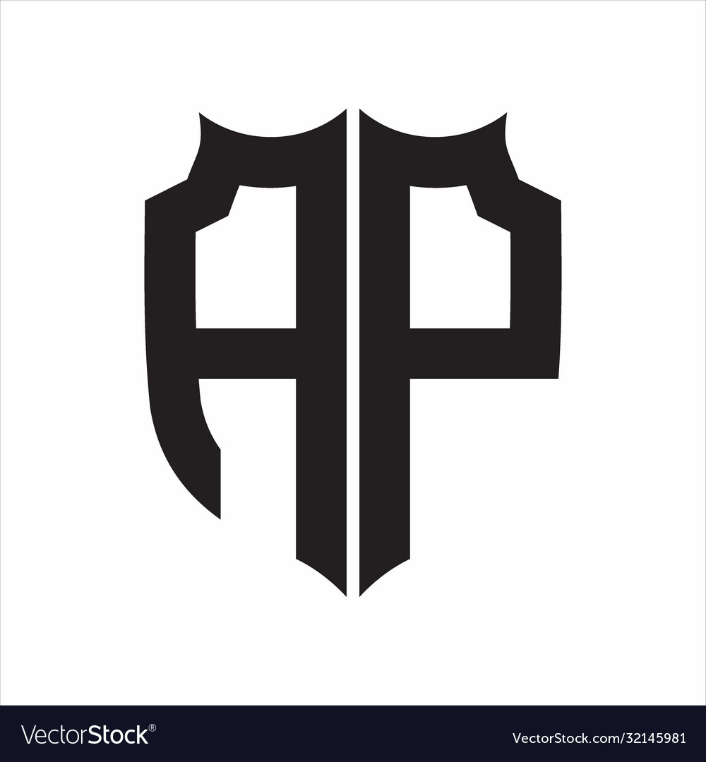 Ap logo shield style monogram design template Vector Image Ap logo shield style monogram design template