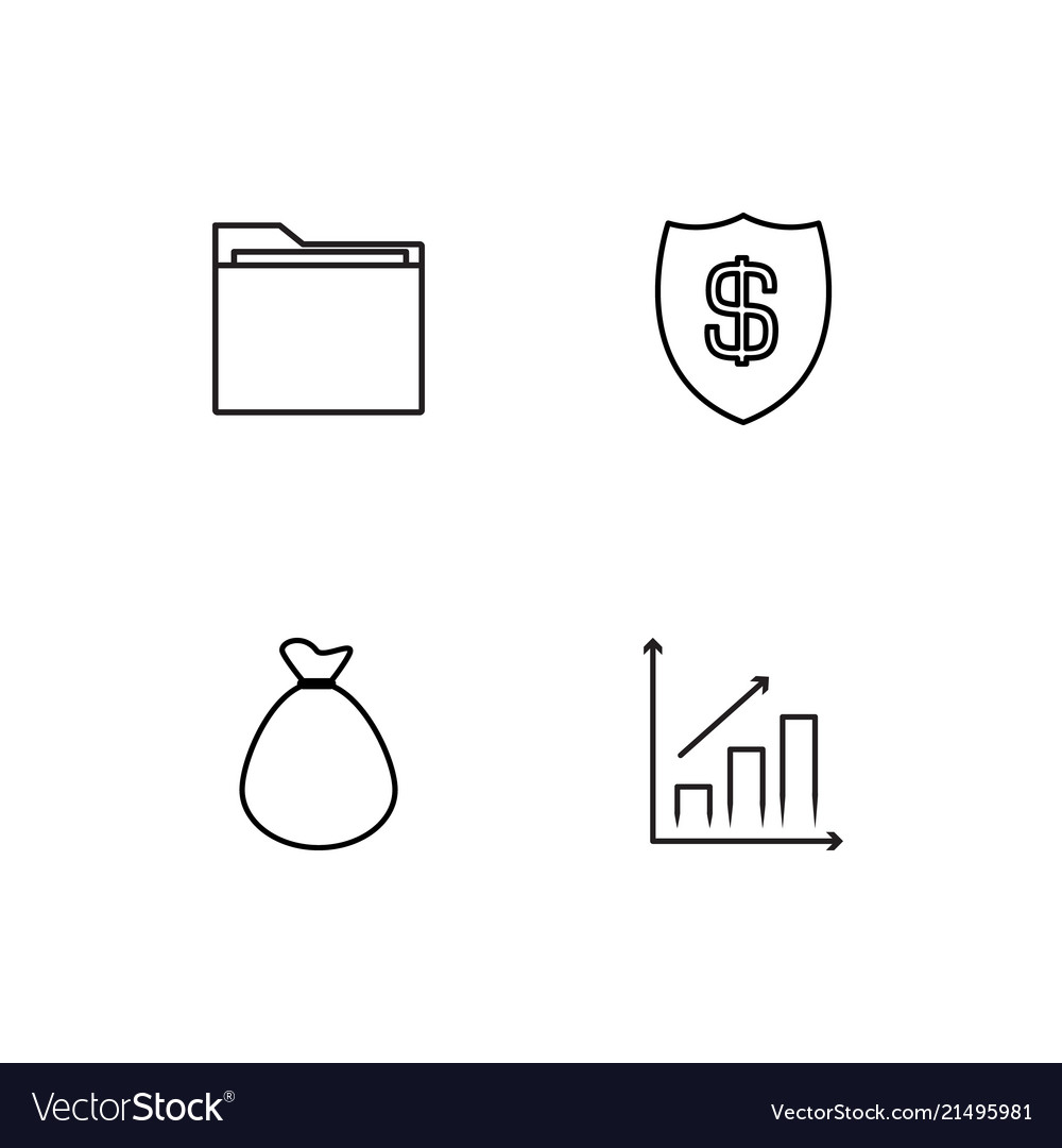 Banking linear icons set simple outline