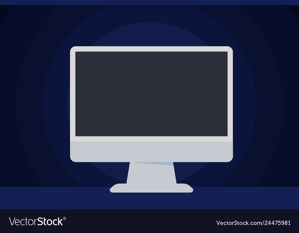 Blank computer color monitor vector image Blank computer color monitor