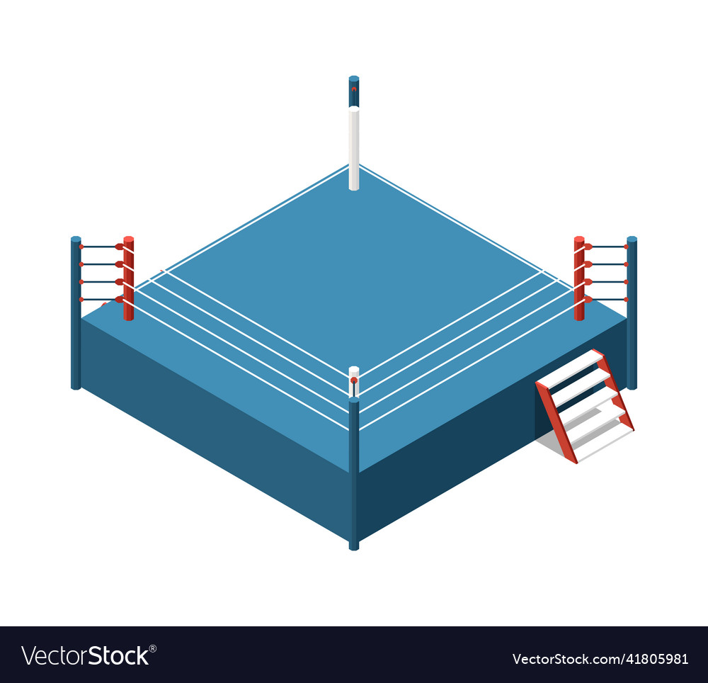 Boxing ring isometric composition Royalty Free Vector Image