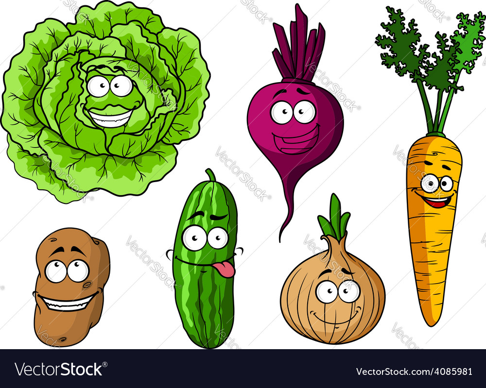 Premium Vector  Fresh vegetables cartoon