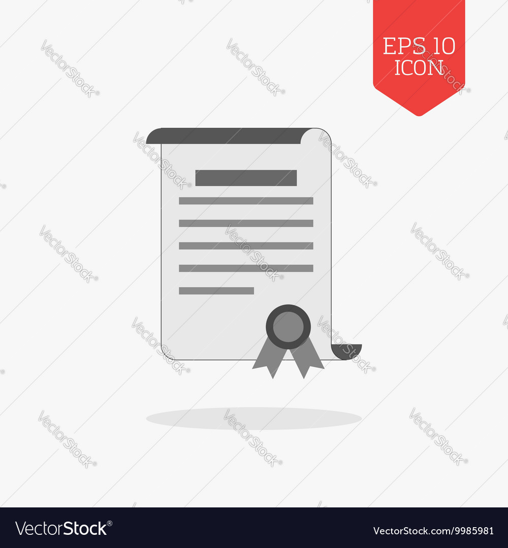 certificate diploma icon paper award concept flat vector image