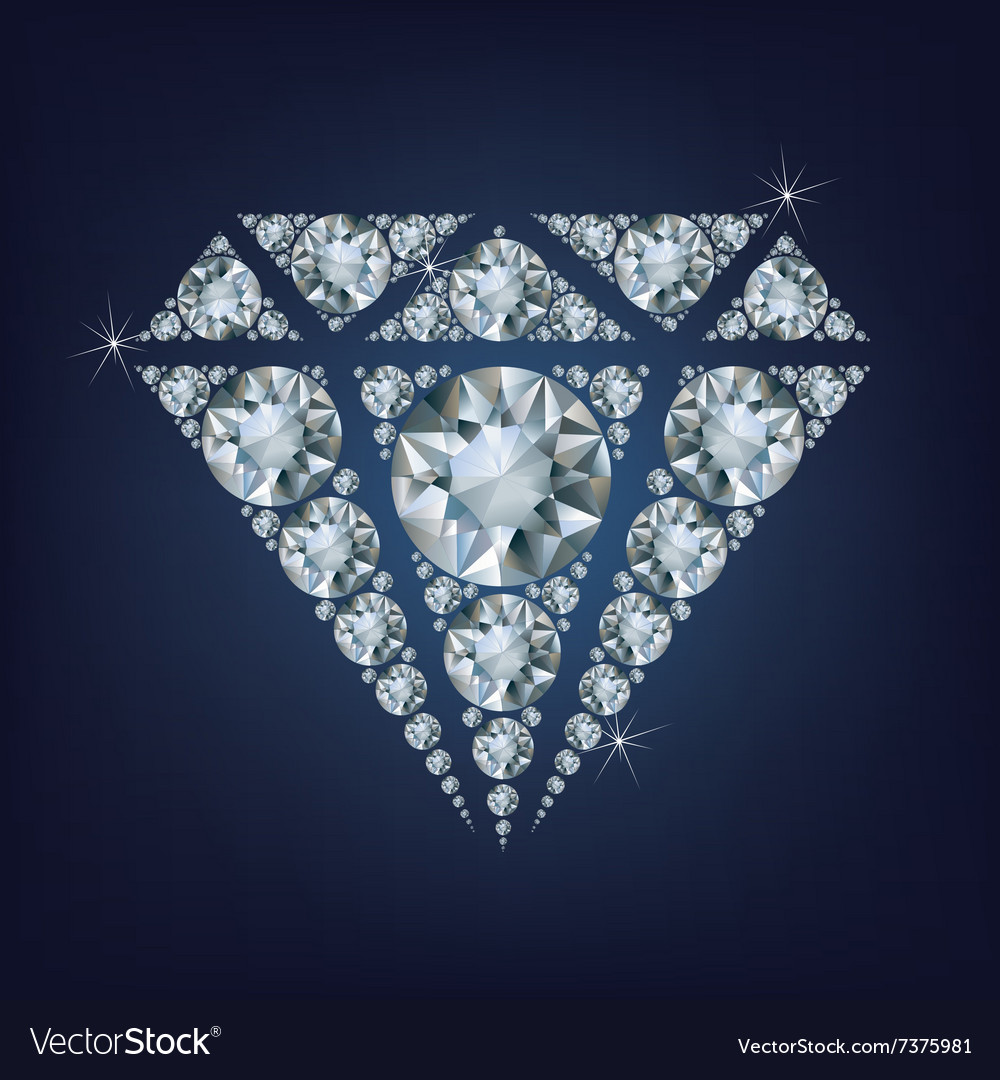 Diamond Symbol with Sparkling Gems