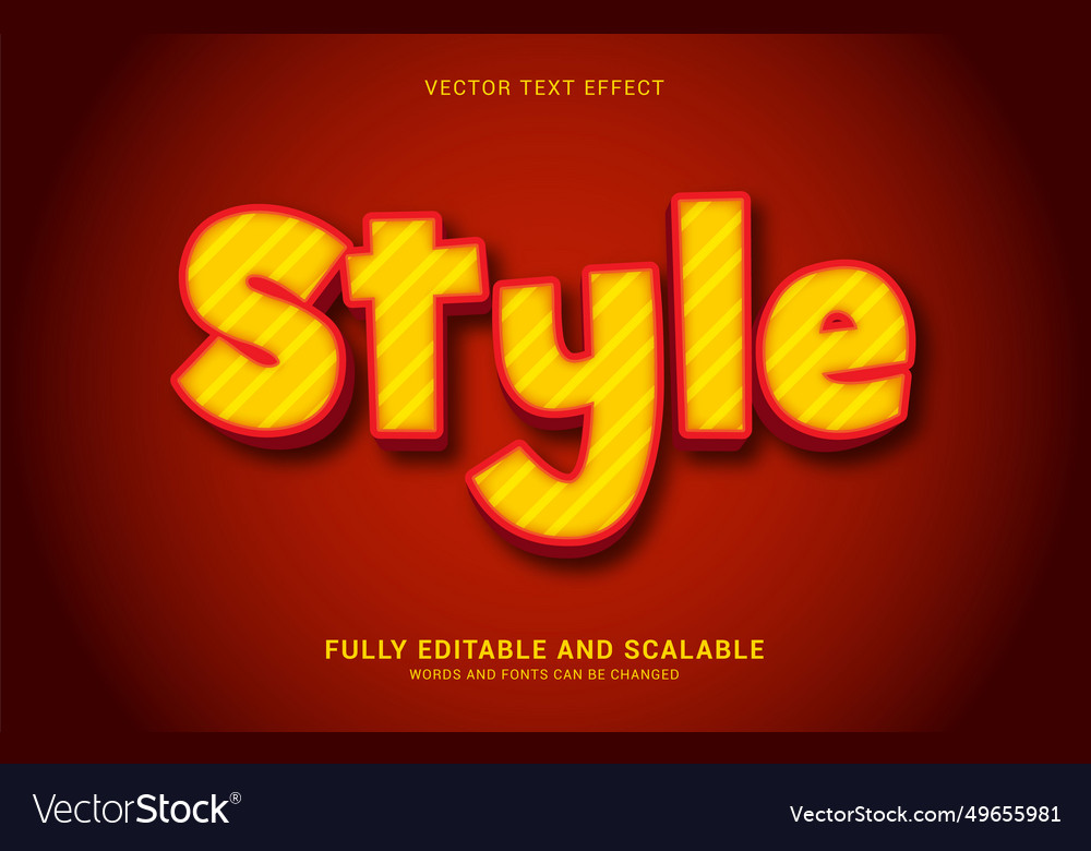 Editable text effect style