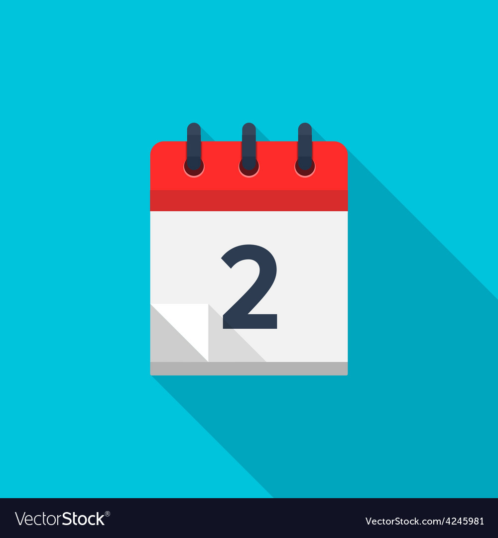 Flat calendar icon date and time background Vector Image