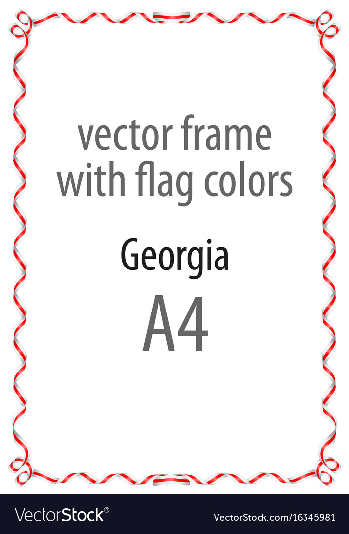 Frame and border of ribbon with the colors
