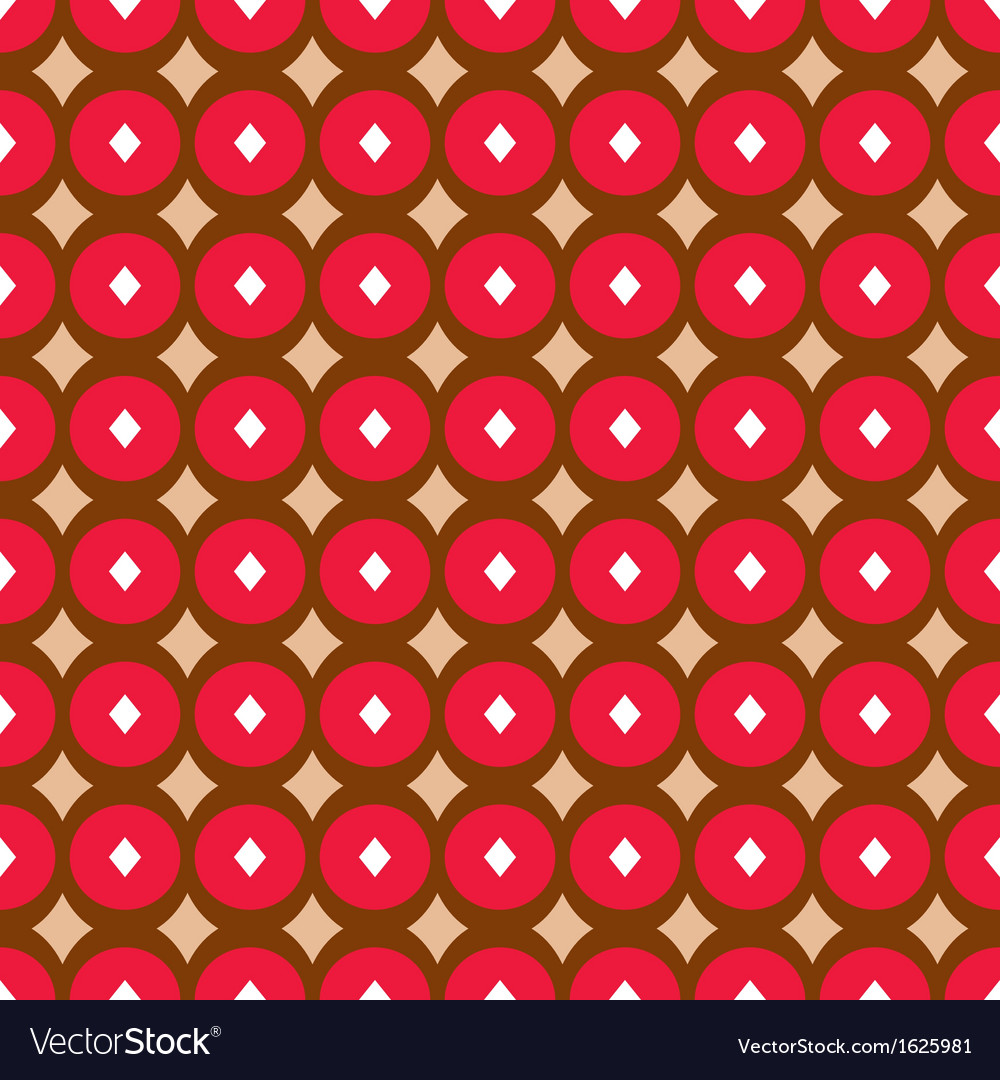 Geometric Pattern - Red & Beige
