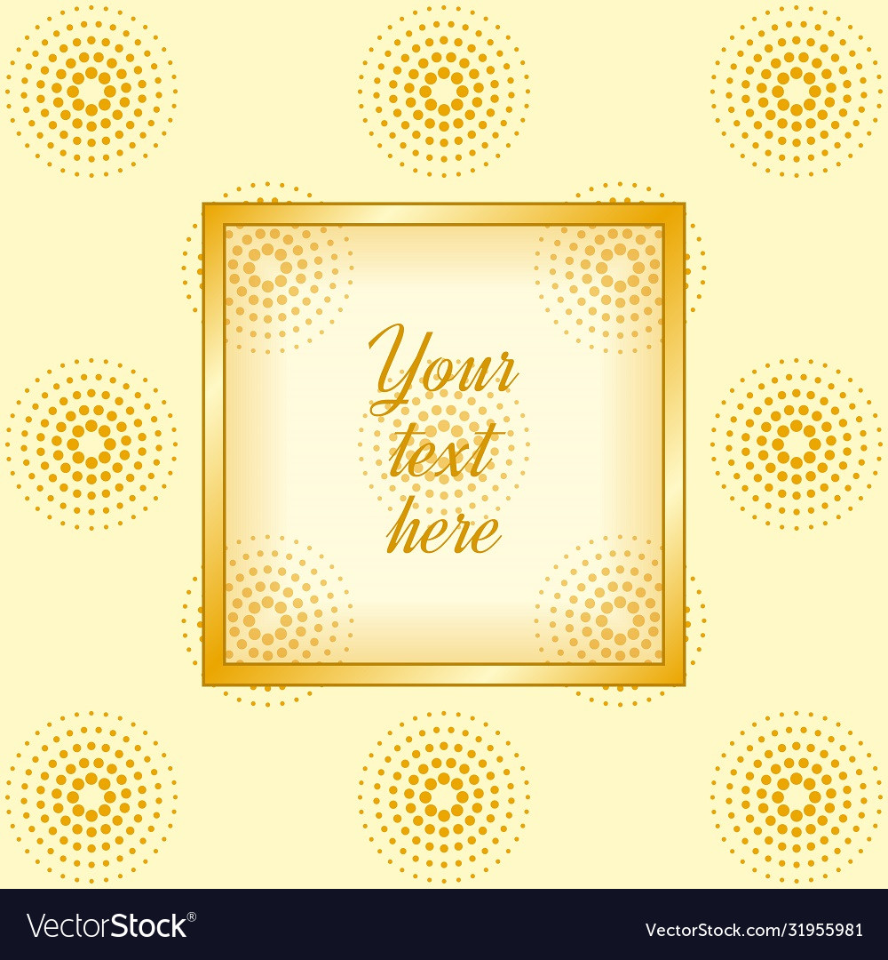 Golden background with square frame