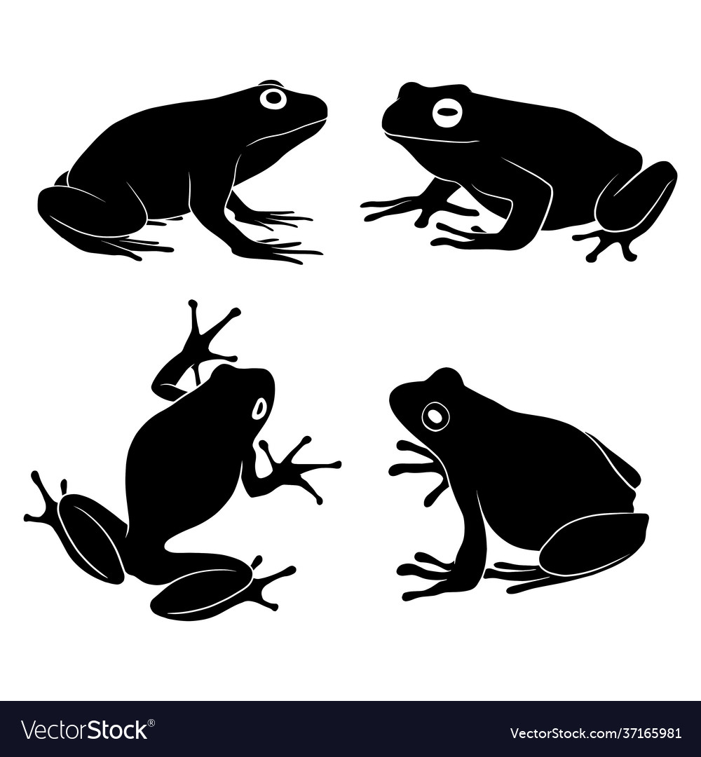 Hand drawn silhouette frog