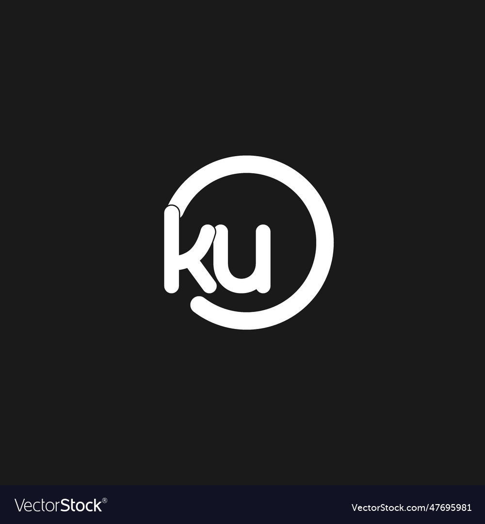 Initials ku logo monogram with simple circles