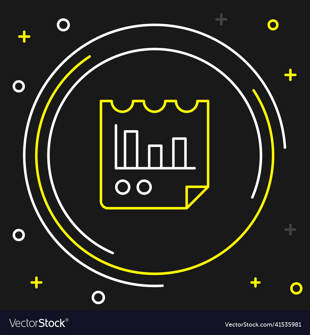 Line document with graph chart icon isolated vector image Line document with graph chart icon isolated