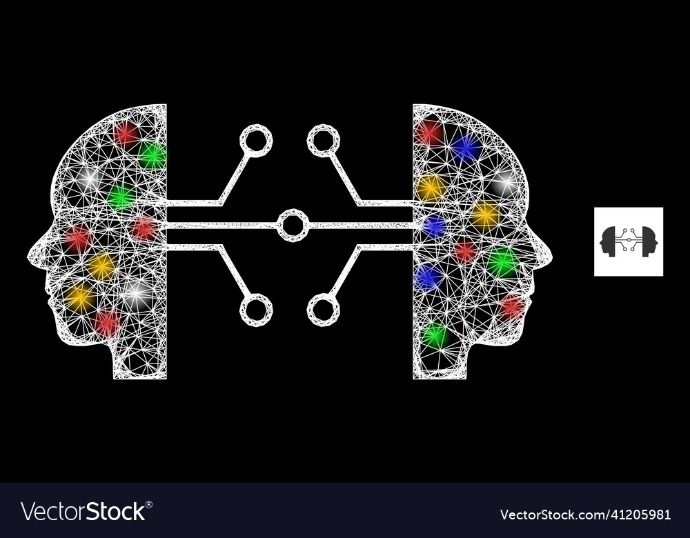 Network web mesh human links icon