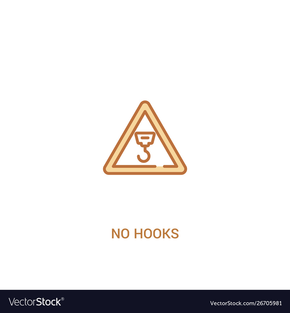 No hooks concept 2 colored icon simple line