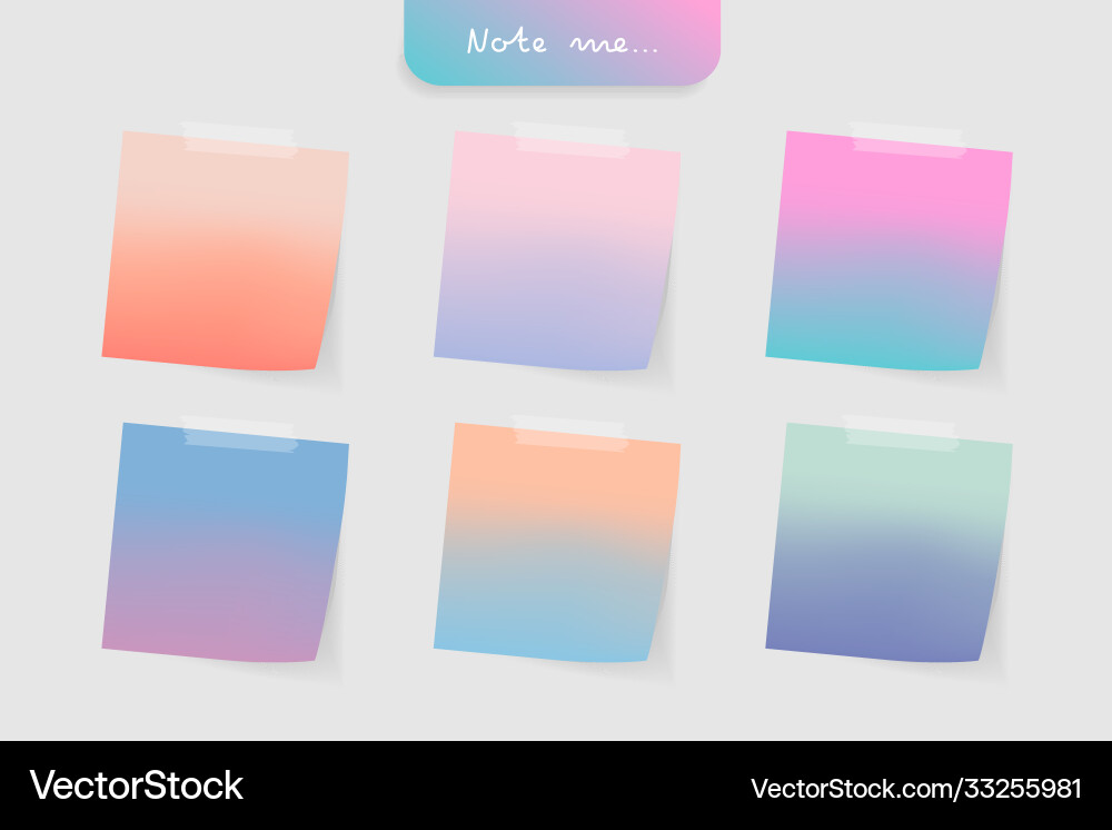 Paper note and office elements reminder object Vector Image