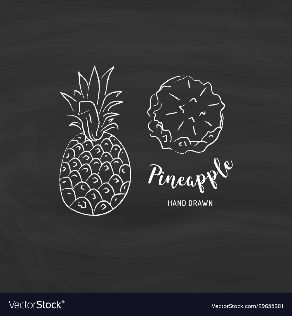 Ananas-Sketch auf Blackboard