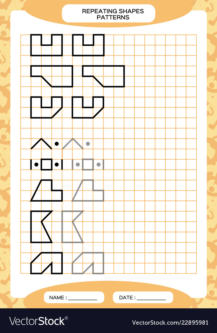 Repeat pattern tracing lines activity special vector image Repeat pattern tracing lines activity special