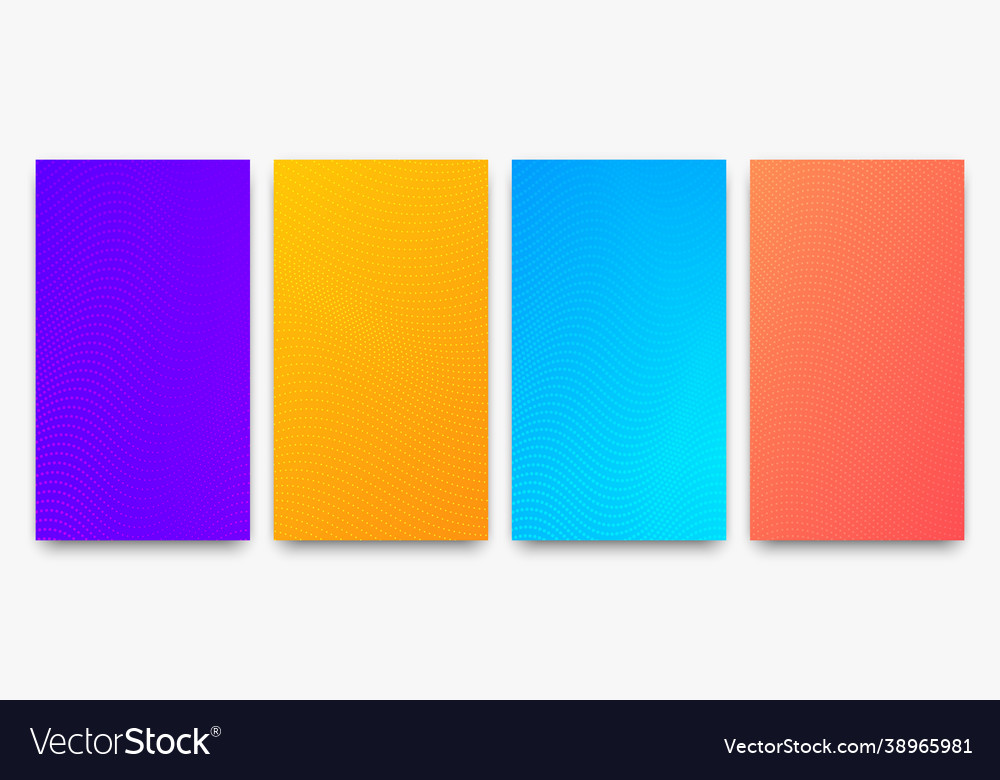 Set halftone gradient backgrounds with dots vector image Set halftone gradient backgrounds with dots