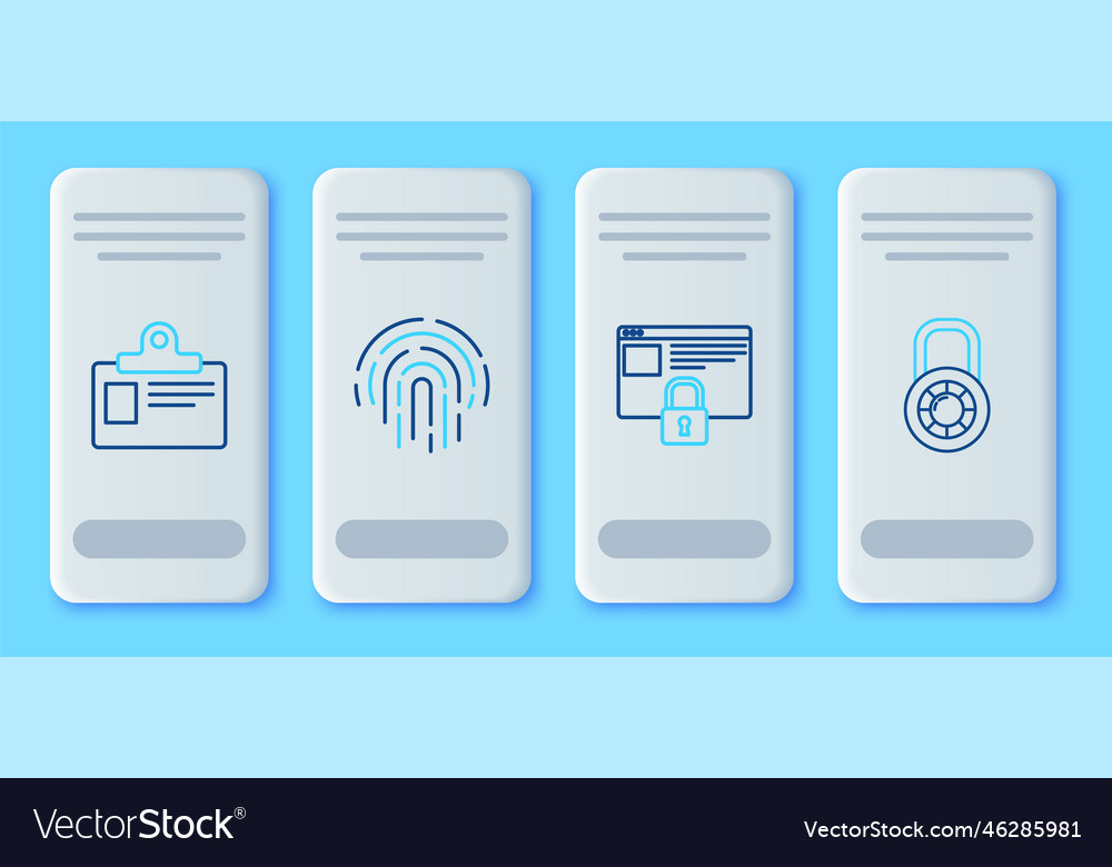 Set line fingerprint secure your site with https vector image Set line fingerprint secure your site with https