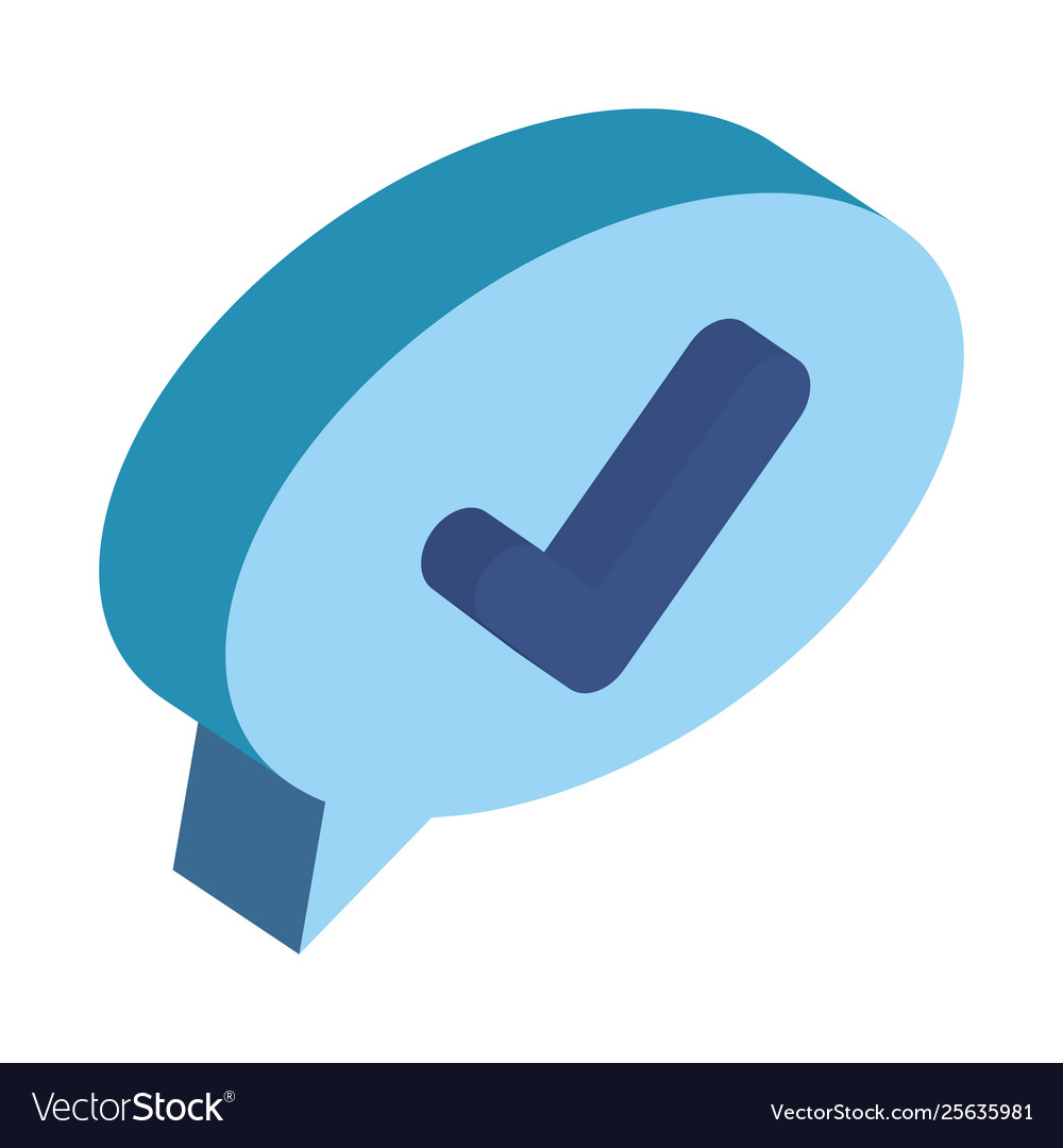 Speech bubble with ok check symbol