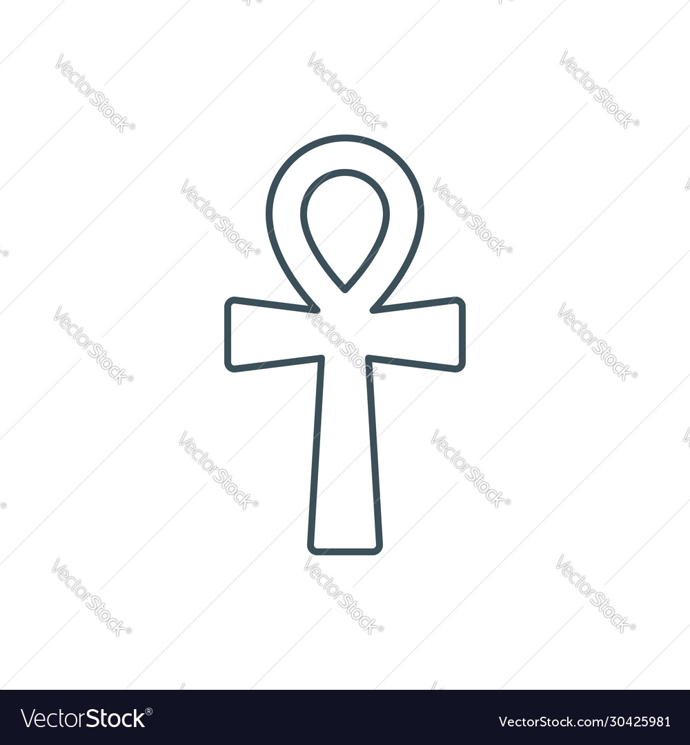 Thin line ankh symbol icon Royalty Free Vector Image