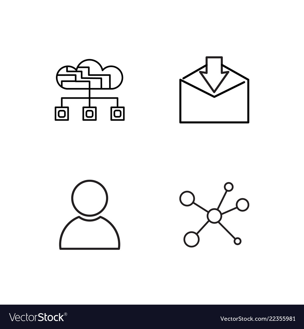 Web simple outlined icons set vector image Web simple outlined icons set
