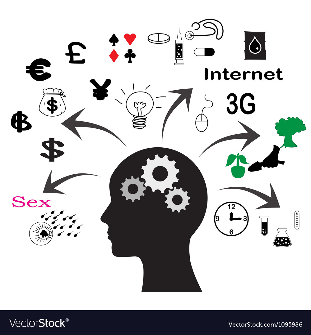 Abstract Brain Thinking Concept