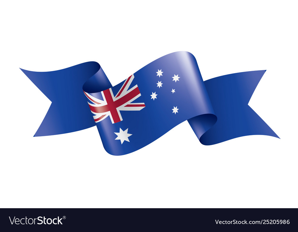 Australia flag on a white