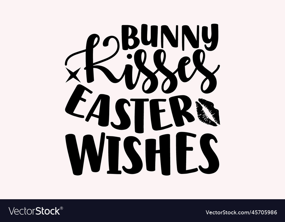 Bunny kisses easter wishes Royalty Free Vector Image