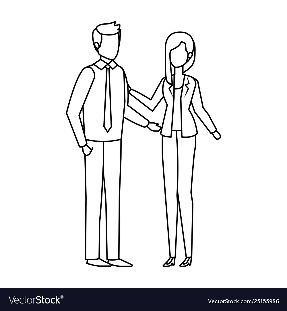 Business couple avatars characters Royalty Free Vector Image