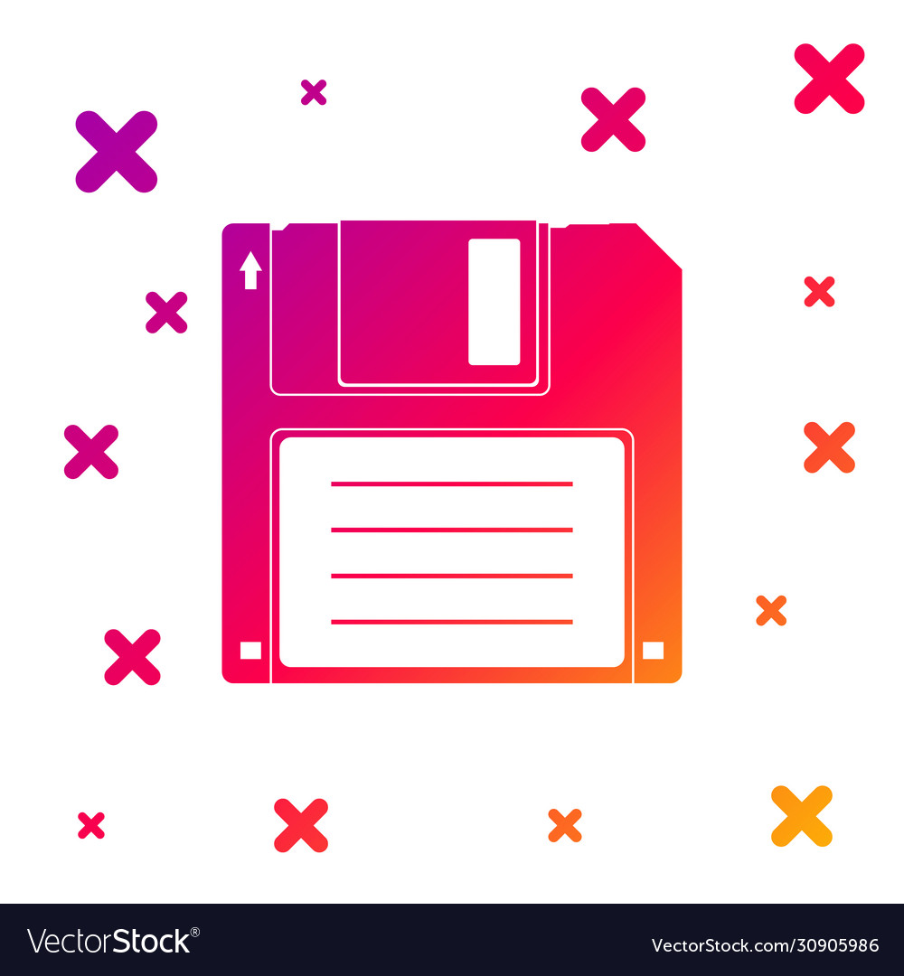 Color floppy disk for computer data storage icon vector image Color floppy disk for computer data storage icon