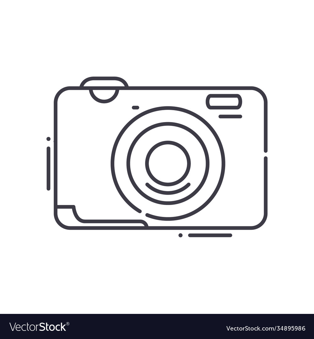 Compact camera icon linear isolated