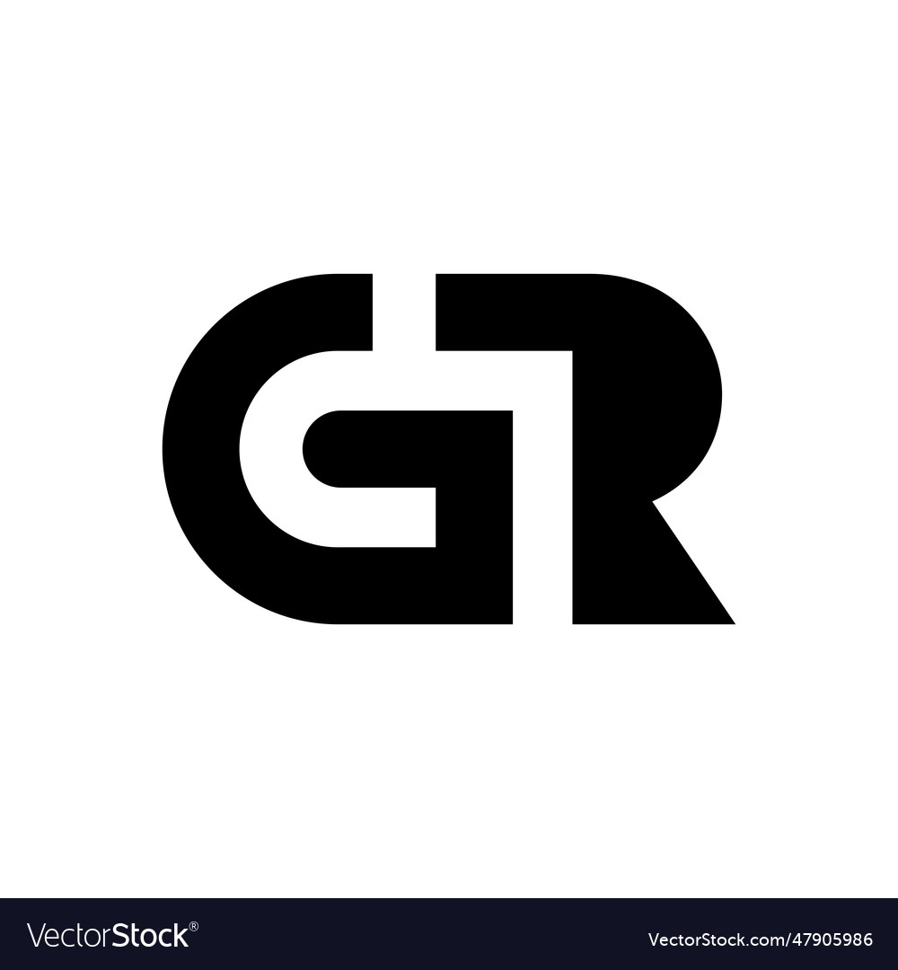 G and r letter logo design for industrial Vector Image